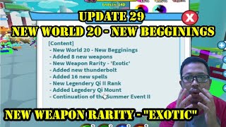 UPDATE 29 World 20 New Begginings Weapon Rarity Exotic Summer Event 2 Weapon Fighting Simulator