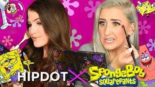 HIPDOT X SPONGEBOB MAKEUP collection review WITH MY SISTER!