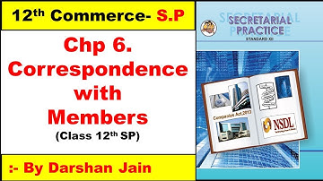 SP | CORRESPONDENCE WITH MEMBERS | CHAPTER 6 | SPECIMEN LETTERS | ISSUE SHARE CAPITAL | BY DARSHAN