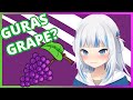 Guras shirt gets stuck on her... grape? Guras grape.