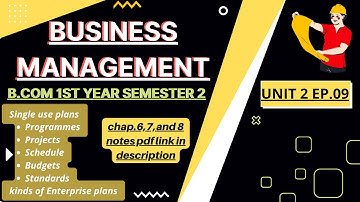 B.com 1st year sem.2 Business management unit 2 part 9 single use plans Tfh