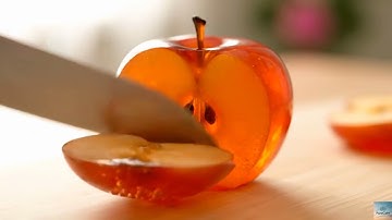 Amber Resin Fruit ASMR — Apple & Mango Slices #ASMR #Macro #FoodArt
