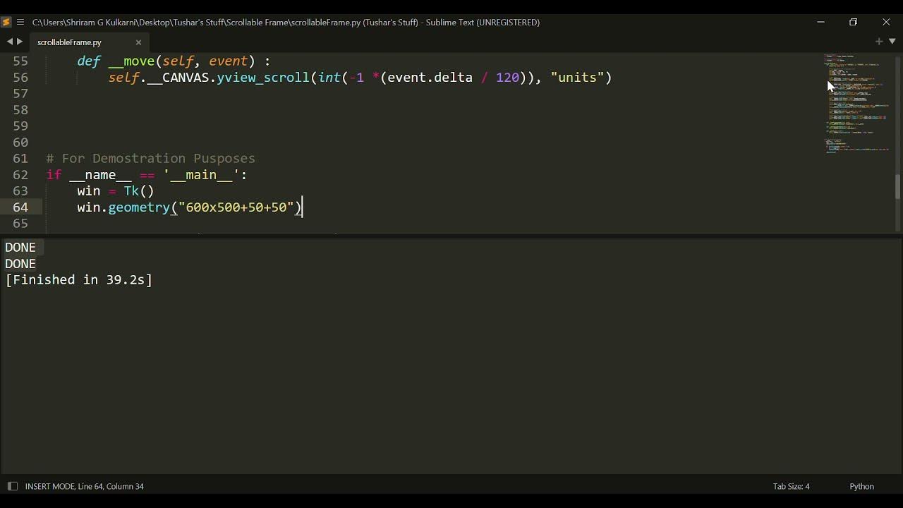 Scrollable Frame . Python Tkinter Scrollable Frame Using Canvas
