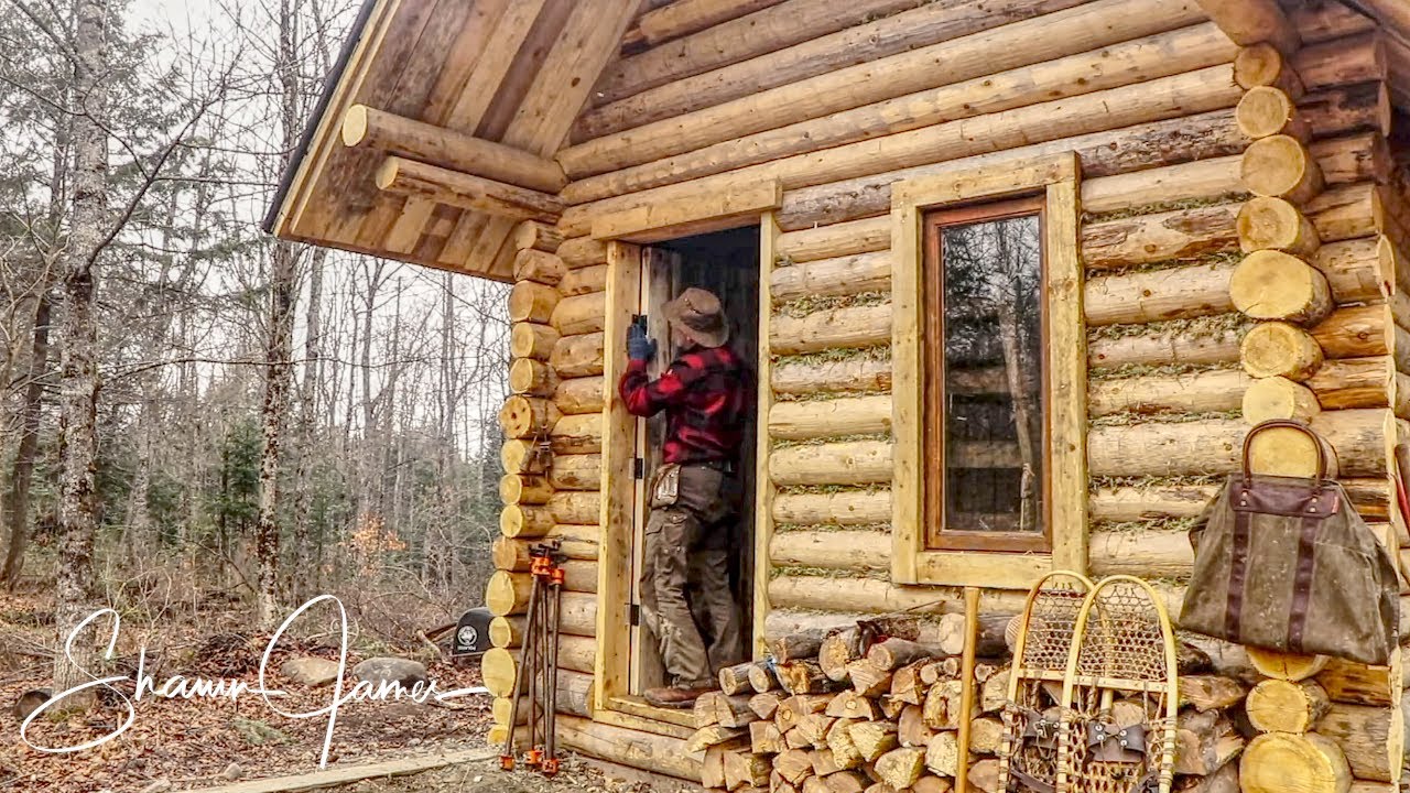 Making and Installing Door on the Cabin How to Build a Log Cabin, Ep6