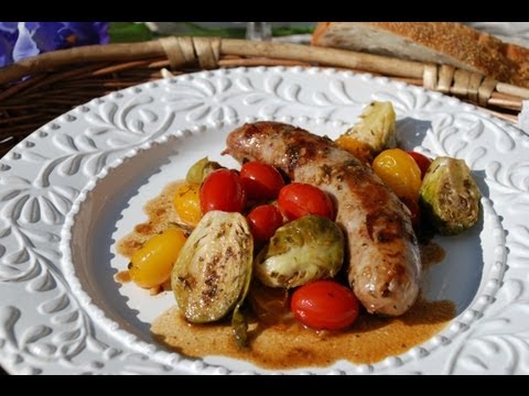 Oven Roasted Sausages with Cherry Tomatoes