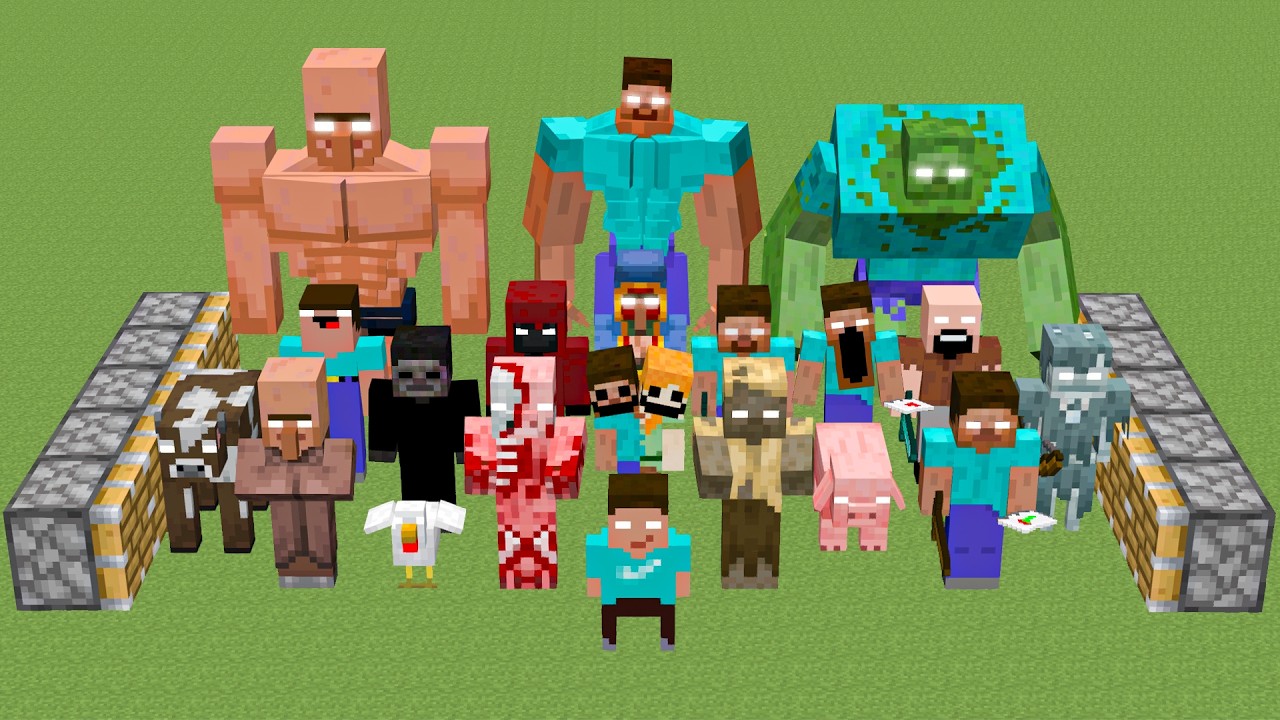 all herobrine mobs combined in minecraft