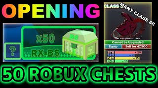 【Roblox Boxing League】Opening 50 ROBUX CHESTS!!! and getting many Class S gloves
