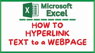 How To Hyperlink Text To A Webpage In Microsoft Excel | Office 365 Tutorial