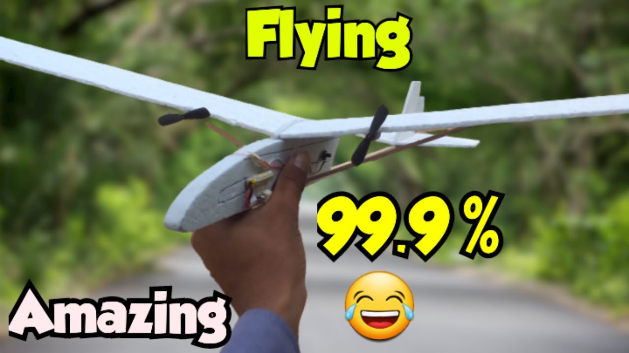 Wow Flying A Simple Airplane Make With Coreless Motor & Battery Free