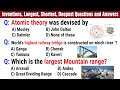 Inventions Questions, Longest, Shortest, Deepest Questions questions and answers for all exams