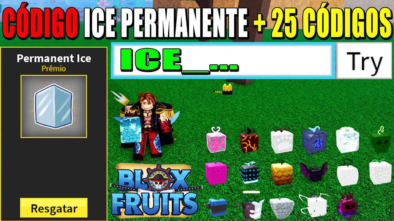 NOVOS CÓDIGOS BLOX FRUITS [ICE PERMANENTE] #fy #bloxfruits #bloxfruit