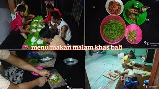 Aktivitas irt produktif,, bikin menu makan malam plecing kangkung, ikan tongkol bakar khas bali