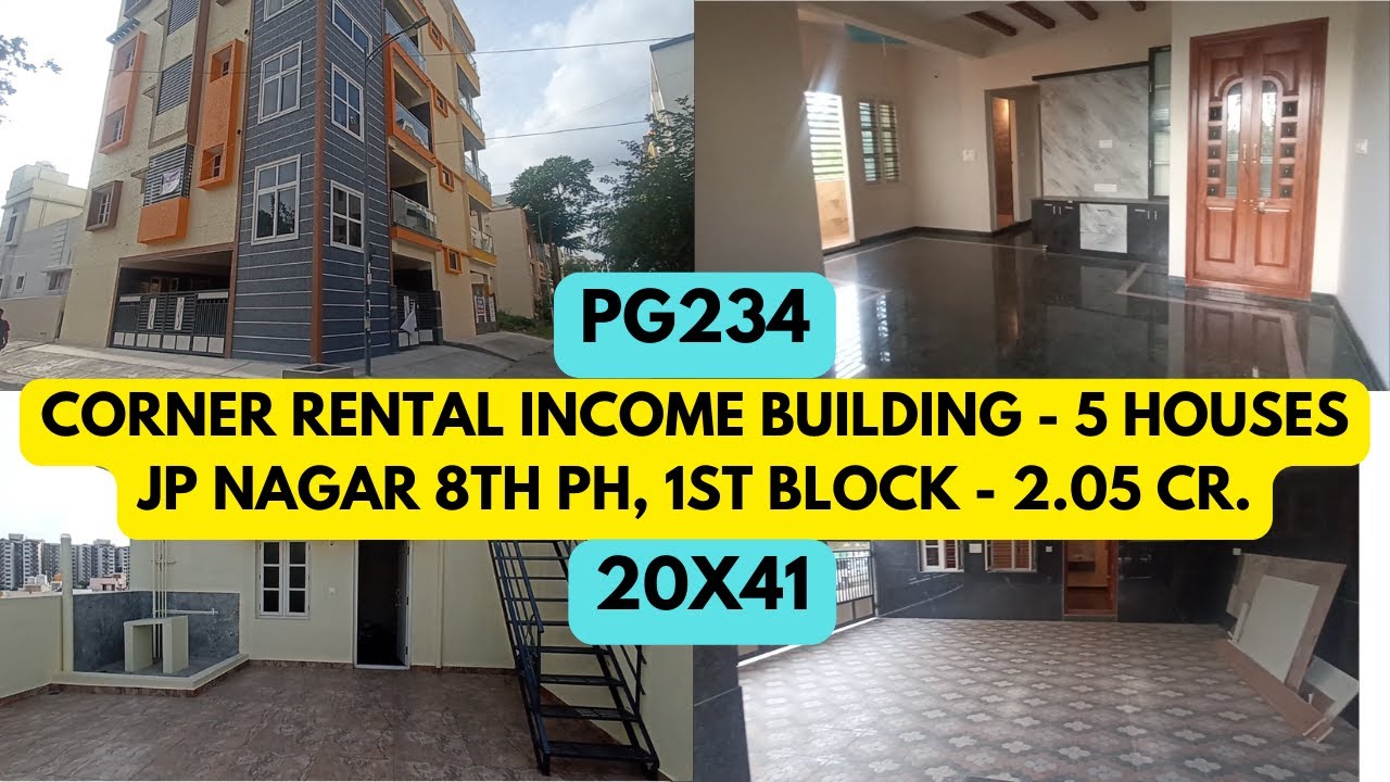 Corner Rental A Khata Building for Sale 5 Houses JP Nagar 8th
