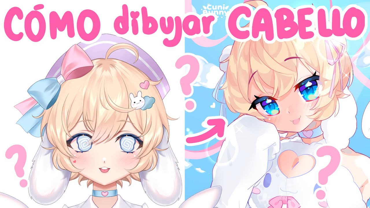 【TUTORIAL】 Cómo DIBUJAR CABELLO ANIME? ❤ Cunibunny