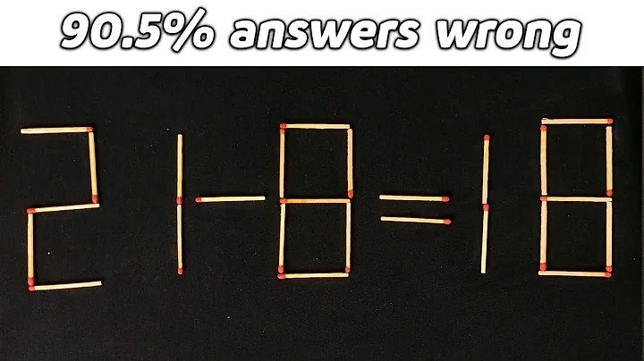 Move ONLY 1 Matchstick to Make the Equation Right
