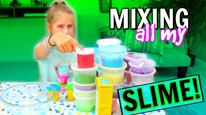 Mixing ALL MY SLIMES! Giant DIY Slime Smoothie