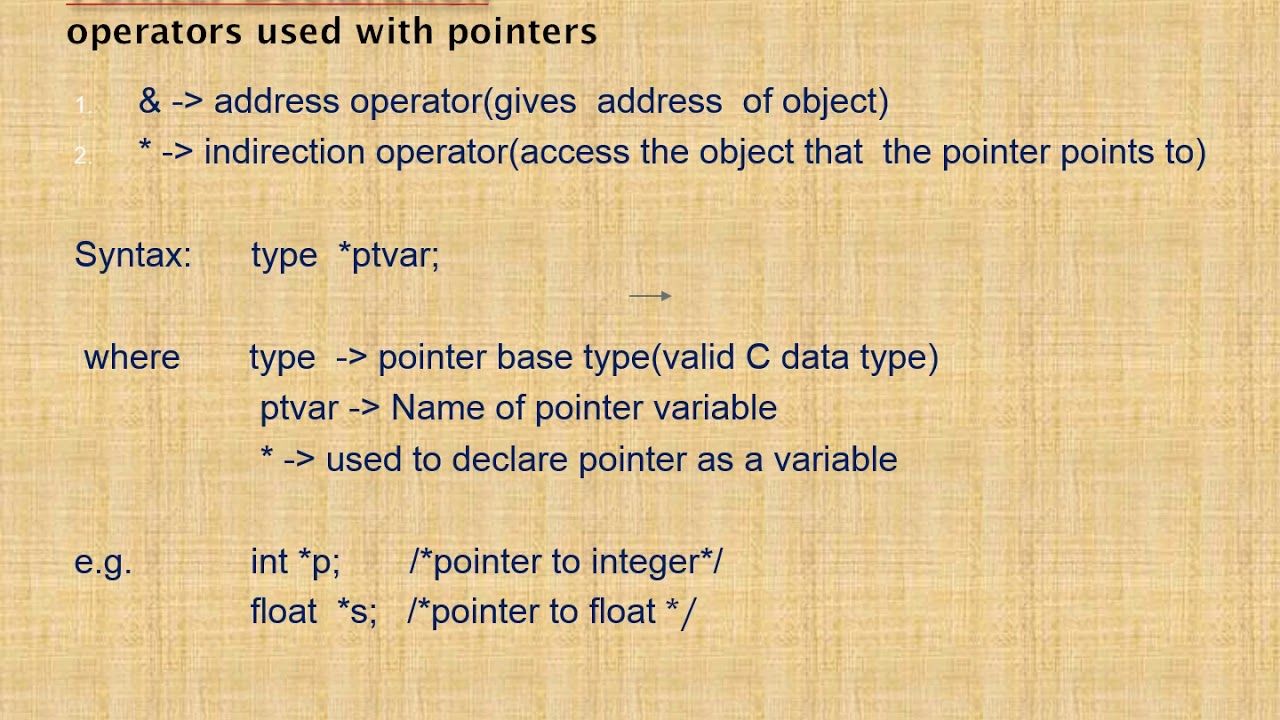 Pointers in C language by Manoj Kataria - YouTube