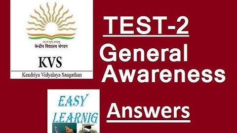 KVS LDC TEST SERIES | TEST-2 Answers | General  Awareness