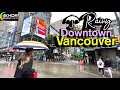 Vancouver Downtown walk in the rain☂︎ Summer 2021 🇨🇦 B.C, Canada, Virtual Walking Tour, 4K HDR 60fps