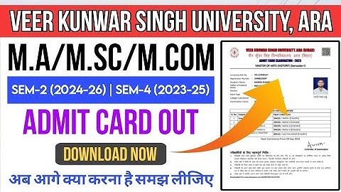 VKSU PG Semester-2 & 4||Admit Card Out Exam/Time Table Declared/Exam Postponed||Centre List