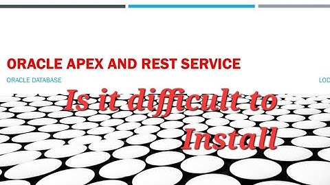 Oracle Apex and ORDS Installation