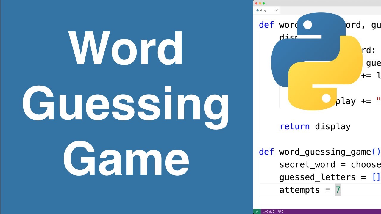 Word Guessing Game (Like Hangman) | Python Example - YouTube