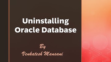 Uninstallation of Oracle Software