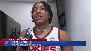 Locker room postgame reaction with Virginia Tech's Taylor Soule after Hokies NCAA second round win