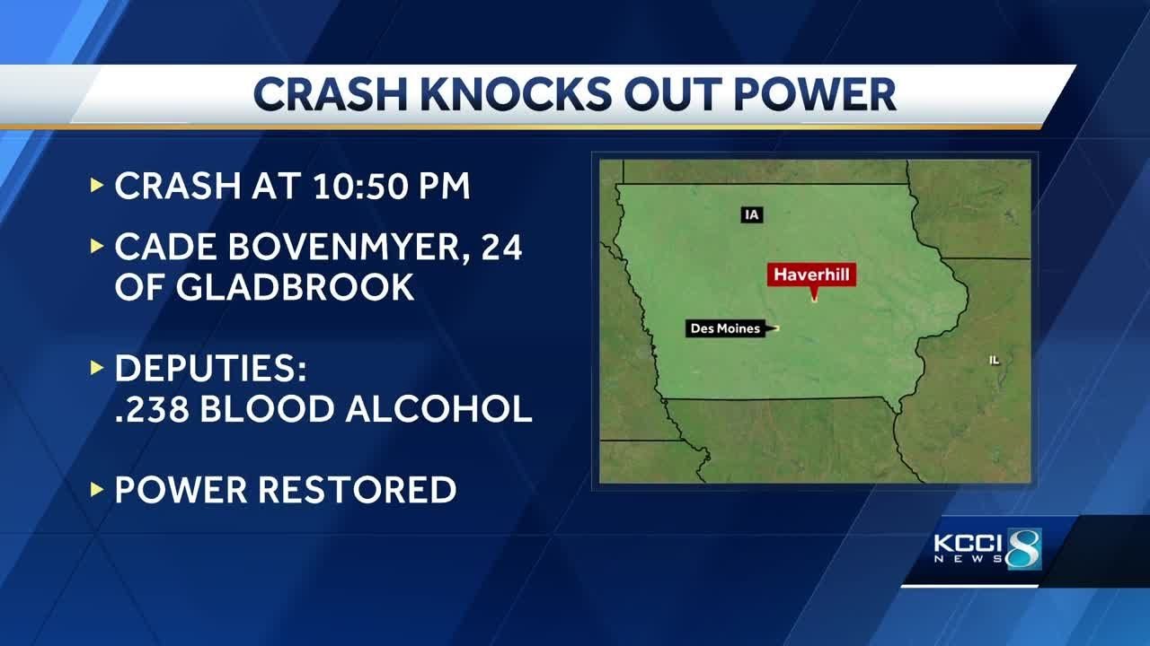 Iowa man charged with OWI after crashing into Haverhill utility pole ...