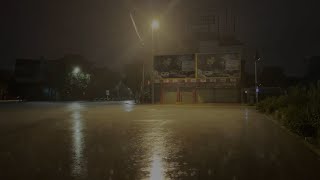 자연스런 빗소리 비오는풍경 화이트노이즈 [ASMR ]-밤비내리는 가로등아래 rain sounds
