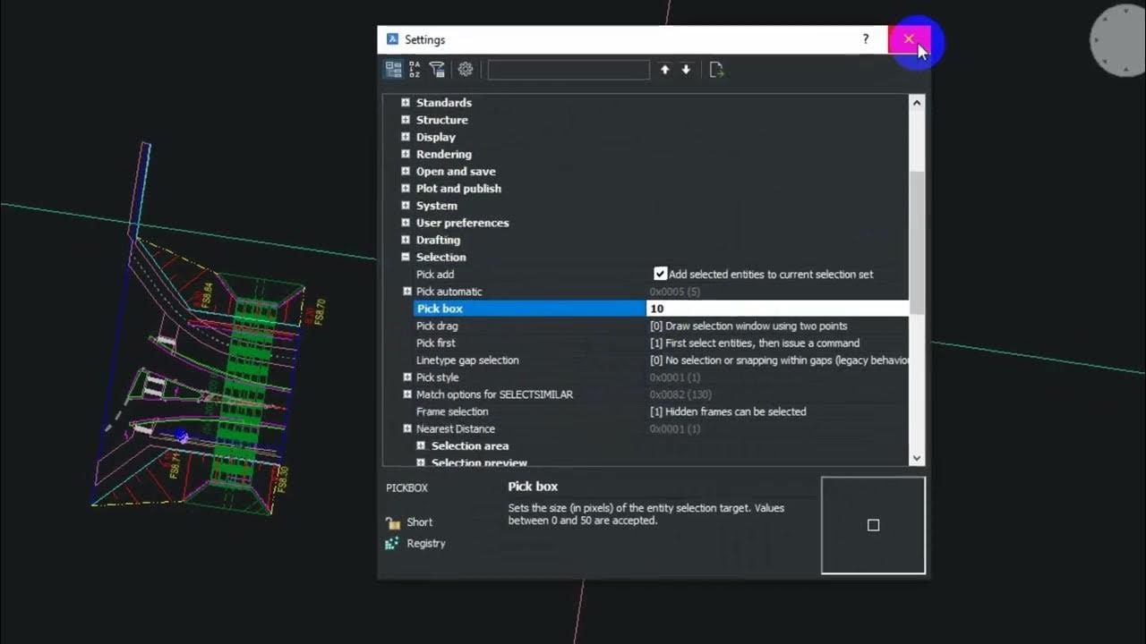 BricsCAD Edit mouse size and selection YouTube