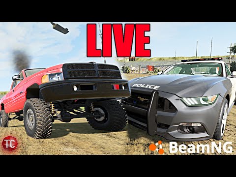 BeamNG.Drive LIVE: TRUCKS vs PATROL CARS! HIDE & SEEK and CUSTOM BUILDS! MULTIPLAYER MODS!