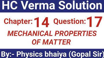 H.C. Verma Solutions - Some Mechanical Properties of Matter - Chapter 14, Question 17