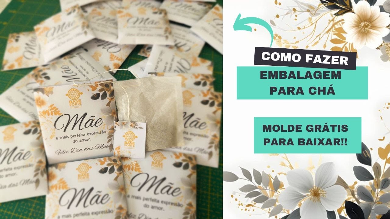 EMBALAGEM DE CHÁ PERSONALIZADA | MOLDE GRÁTIS