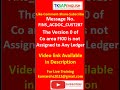 Message No: FINS_ACDOC_CUST287 - the version 0 of CO area FI00 is not assigned to any ledger