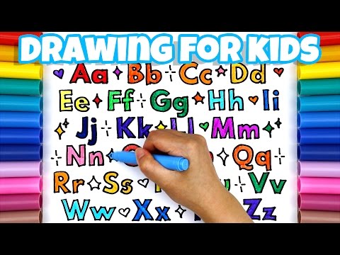ABC drawing for Kids ABCs Upper and Lower Case | How to draw and color ABC