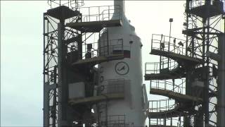 Soyuz and Rocket Moved to Launch Pad