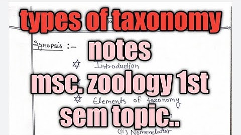Types of taxonomy notes MSc.zoology 1st sem topic in Hindi..