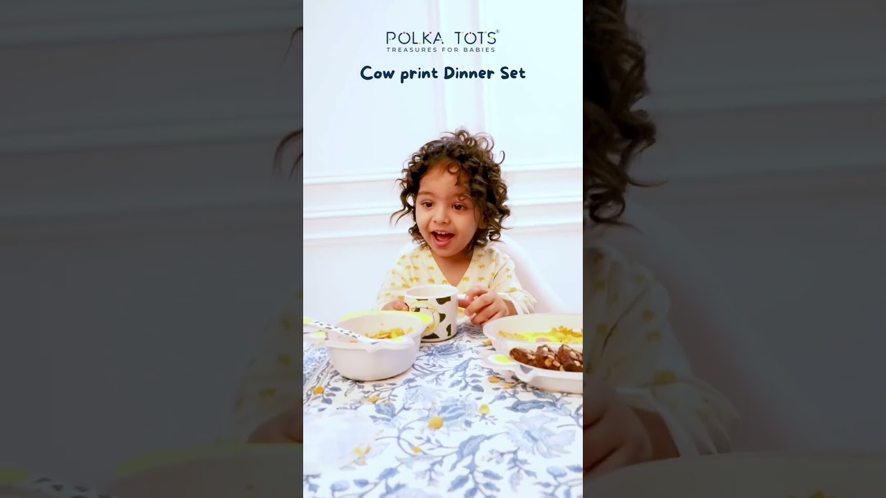 POLKA TOTS Bamboo fiber Dinner set!💚