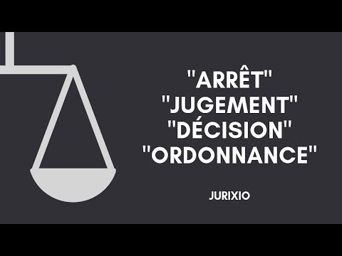 "Arrêt", "Jugement", "Décision" et "Ordonnance" (vocabulaire juridique)