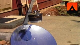 Making Eggs on a Satellite Dish Solar Cooker
