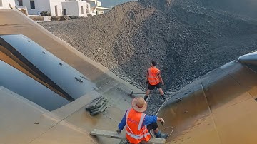 Barge Unloading 4300 Tons of Crushed Iron Ore - Relaxing Video, Smooth Flow - Vlog of Work on Barge
