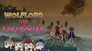 Golden Wolflord vs Loli Squad | Genshin Impact | Sayu, Diona, Klee, & Qiqi