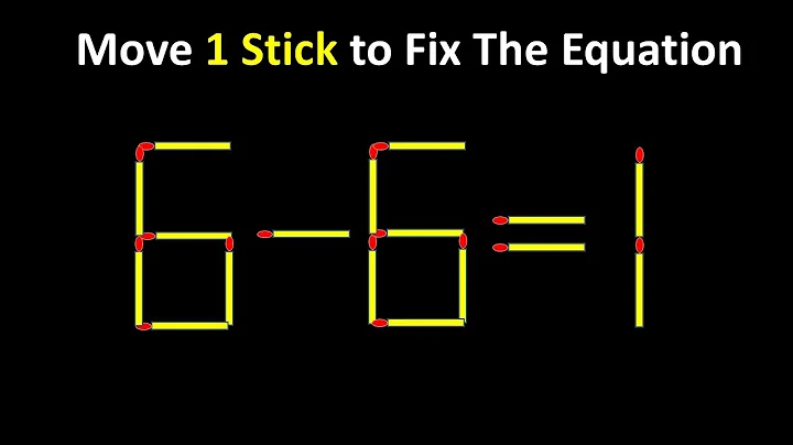 Move only 1 stick to make the equation correct | Matchstick Puzzle 6-6=1 #simplylogical #braintest