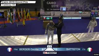 2019 152 T16 04 F S Individual Cairo EGY GP YELLOW BATTISTON ITA vs BERDER FRA