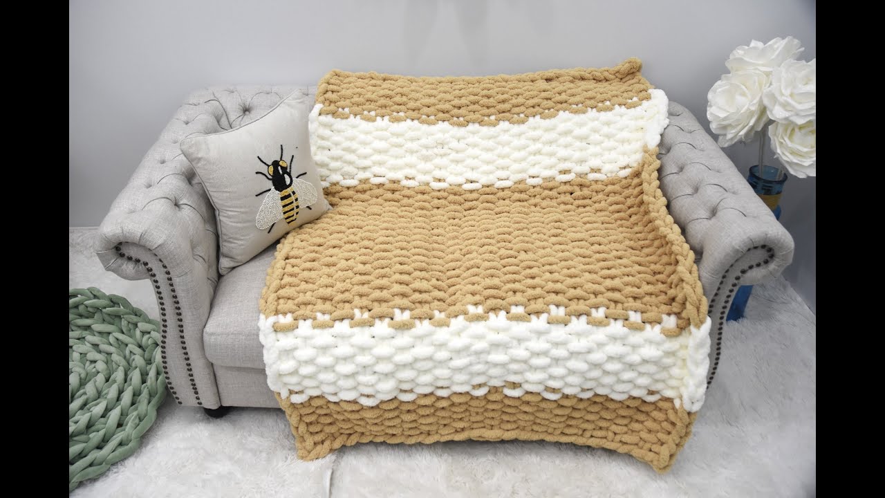 NUZYZ Hand-knit Woven Thread Thick Basket Blanket Braided Crochet