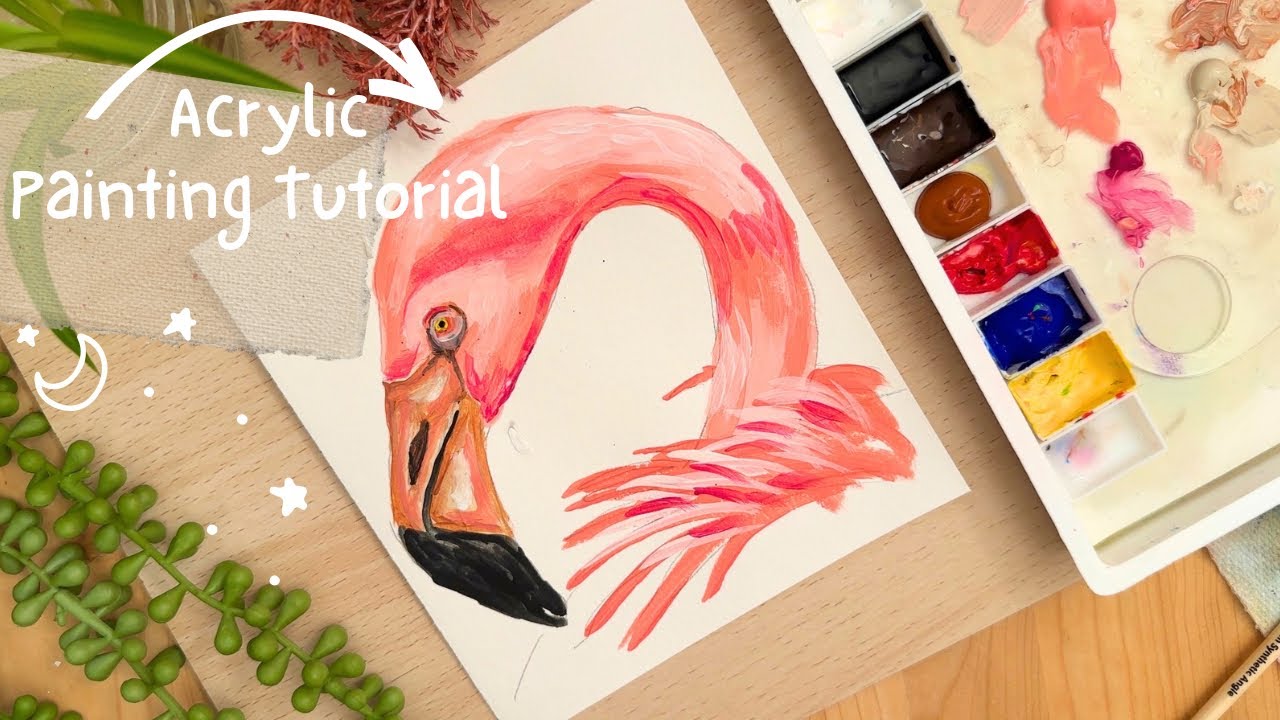 How to Paint a Pink Flamingo With Acrylic Paint