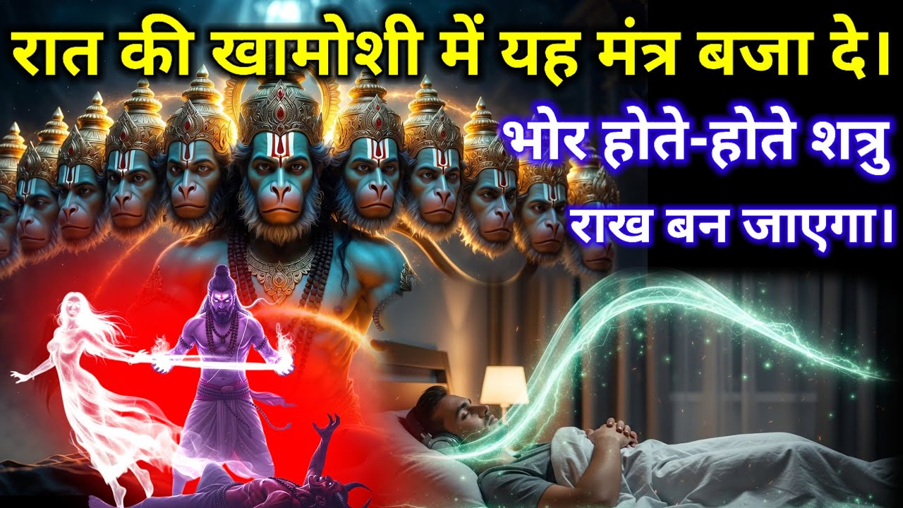 11 मुखी हनुमान प्रलय अग्नि उल्टारी तंत्र मंत्रः दुष्ट शक्ति, बाधा और प्रेत संहारक | #hanumanmantra 