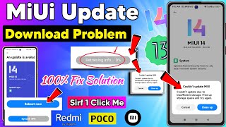 Miui 14 Download Problem | 100% Fix Solution,Couldn't update due to insufficient space and try again