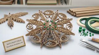 DIY Stunning Snowflake Medallion from Toilet Paper Rolls, Eco-Friendly Craft in Toilet roll, 